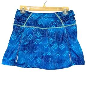 Athleta Blue Geometric Print Skater Skirt
